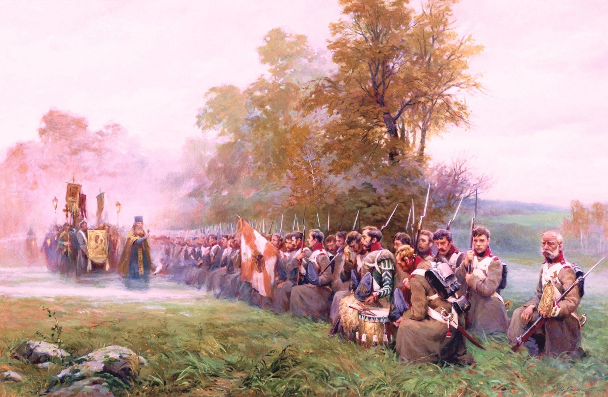 Благослови на войну. Молебен перед боем Слепушкин. Молебен на Бородинском поле 1812.