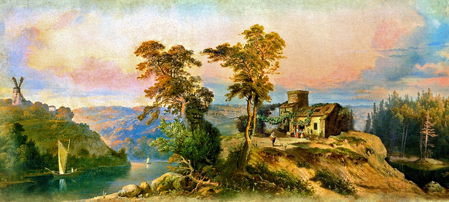 00 Ivan Davydov. A Landscape with a Mill. 1853